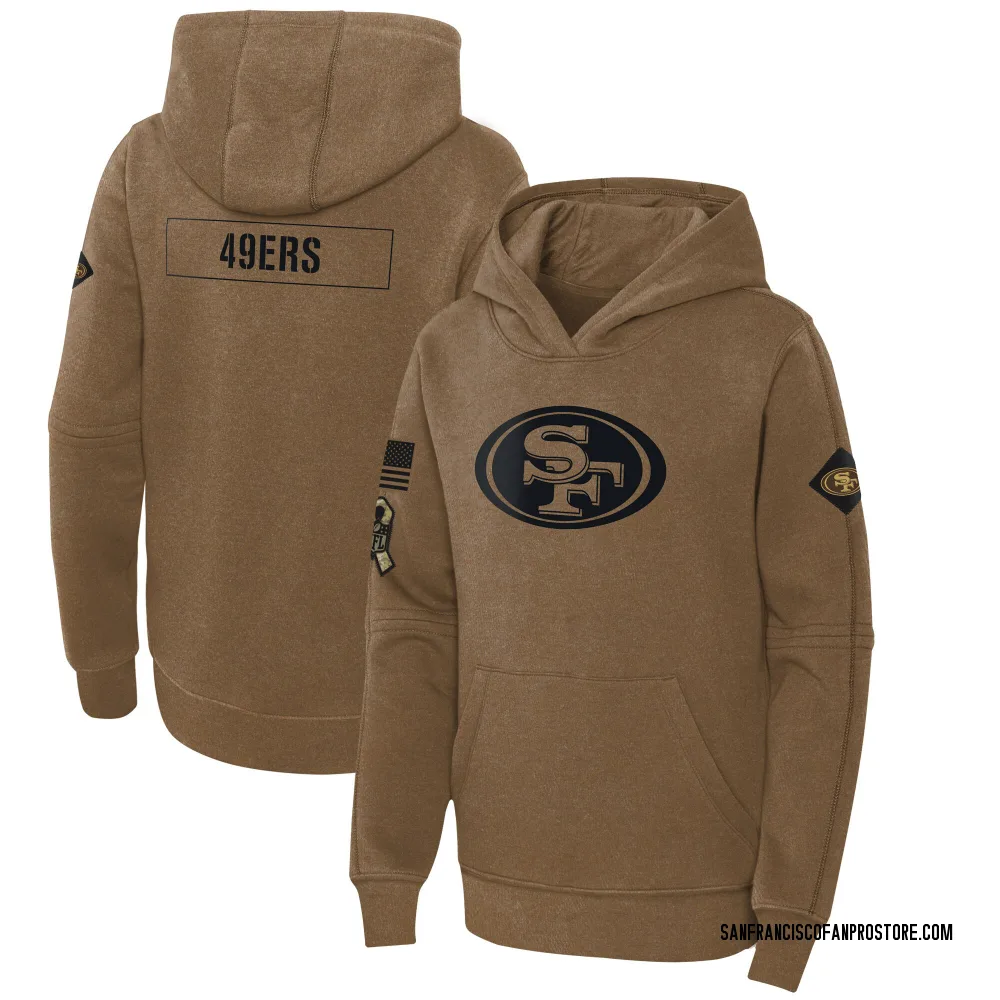 Youth San Francisco 49ers Brown 2023 Salute to Service Club Fleece Pullover Hoodie
